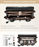 LOVEVOOK work travel tote bag being carried by top handles in an office setting