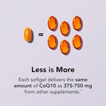 Supplement facts and clean ingredient label on the back of the Theralogix NeoQ10 softgel bottle