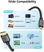 Silkland 48Gbps ultra high speed cable highlighting compatibility with premium action cameras