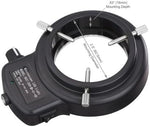 AmScope intensity adjustable microscope illuminator highlighting the integrated manual dimmer dial
