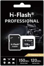 Close up of the gold contact pins on the professional grade H-Flash memory card.