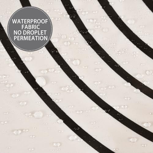 Detailed texture view demonstrating the water repellent performance on the quick dry fabric panel.