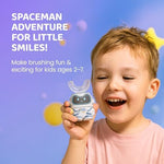 Well Before ultrasonic toothbrush showing 5 smart cleaning modes and astronaut design.