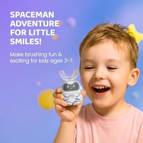 Well Before ultrasonic toothbrush showing 5 smart cleaning modes and astronaut design.