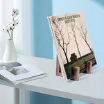 EGMEHOAD lightweight wood record holder displaying vintage vinyl covers