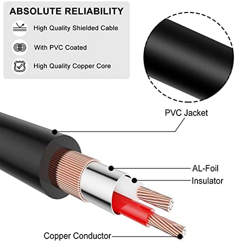 J&D stereo audio cable coiled on a studio desk