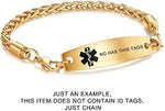 Surgical grade hypoallergenic replacement chain for medical identification tags close up detail.