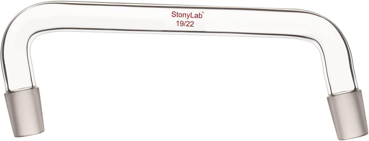 StonyLab glass distilling adapter front view with 19/22 joints