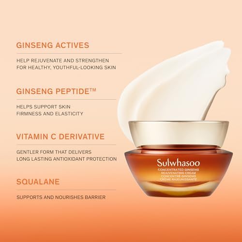 Premium Sulwhasoo wrinkle reduction moisturizer with vitamin c and squalane side view