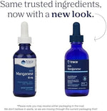 Trace Minerals liquid manganese two fluid ounce supplement facts label