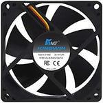 Kingwin 80mm black computer case fan highlighting the slim profile for universal hardware mounting