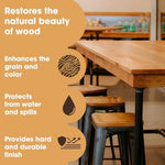 Furniture Clinic Danish Oil applied to wooden furniture surface