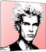 Billy Idol - Pop Art Print (Pink Background) 30 x 30 x 2.5 cm Deep Box Canvas - Image 1
