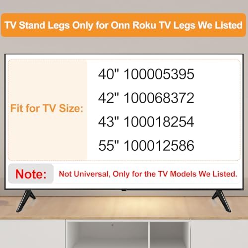 Thick ABS plastic television base legs with non slip bottom padding