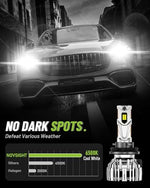 Waterproof IP68 certified vehicle fog light bulbs pair