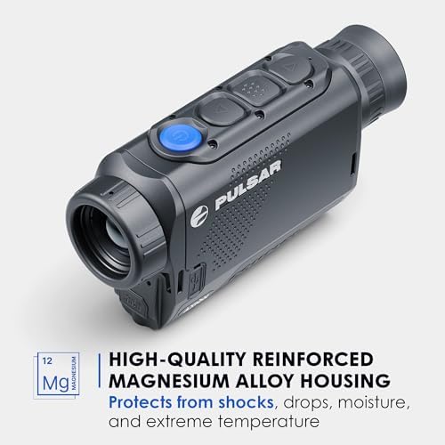 Pulsar Axion XQ19 infrared tracking monocular emphasizing the rugged magnesium alloy housing.