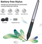 Portable graphics tablet connected to a computer for photo editing and design work