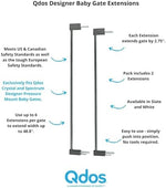 Qdos premium safety gate extensions pack of two showing the push to connect system installation points