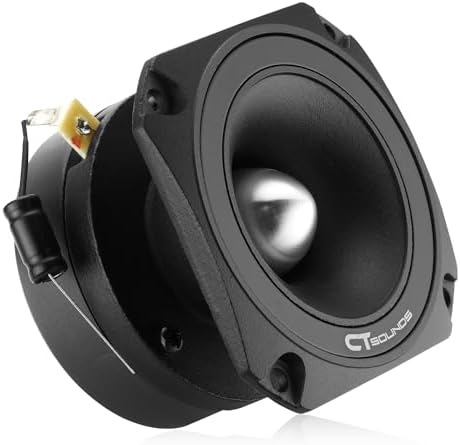 Side profile of the three point five inch titanium car tweeters highlighting the compact mounting depth.