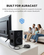Imported Auracast broadcast receiver side view emphasizing compact build.