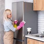 Threlaco 240 count total bulk packaging demonstrating effective grease removal on an oven door