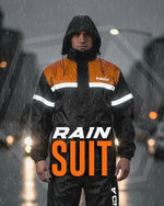 Close up of waterproof fabric and seams on Panda rain gear