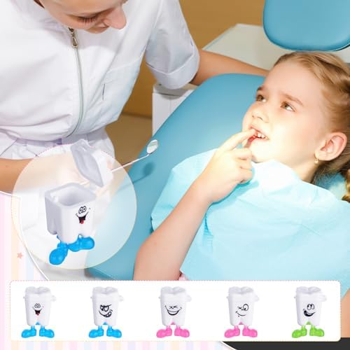 Durable plastic milk tooth storage container open