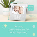 Close up view of the acid free gray beveled mat inside the Tiny Ideas sister frame