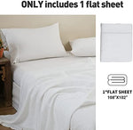 OEKO-TEX certified Simple&Opulence white flat sheet highlighting the natural fabric slubs