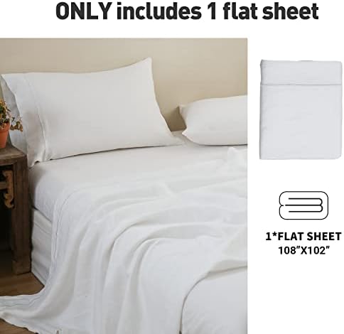 OEKO-TEX certified Simple&Opulence white flat sheet highlighting the natural fabric slubs