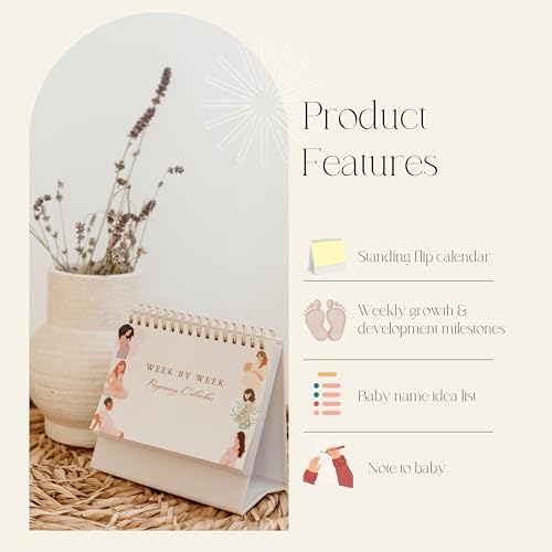 Close-up view of the scripture verses and prayer spaces inside the Mulberry Lane Co. pregnancy calendar.