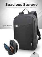 Lenovo B210 sleek travel backpack showing adjustable ergonomic shoulder straps and quilted back panel