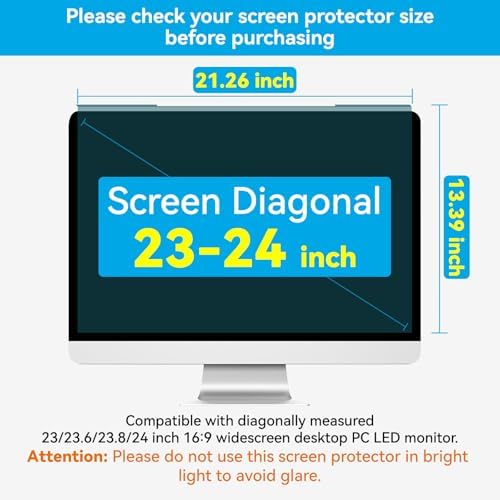 MOSISO anti ultraviolet eye protection panel showcasing high transparency on an office computer monitor screen