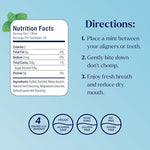 Movemints oral care supplement for comfortable clear aligner tray fitment.