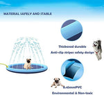 A golden retriever dog enjoying the fountain spray inside the fifty nine inch wading pool