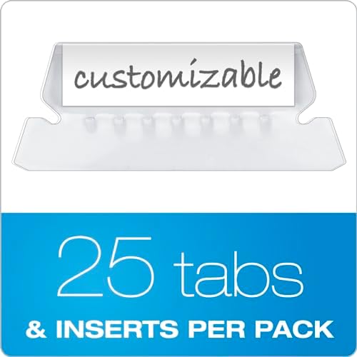 Pendaflex Insertable Plastic Tabs Hanging Folder Tabs, 2", Clear, 25 Tabs a - Image 7