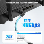 Close up of Cable Matters 360-degree rotatable RJ45 connector