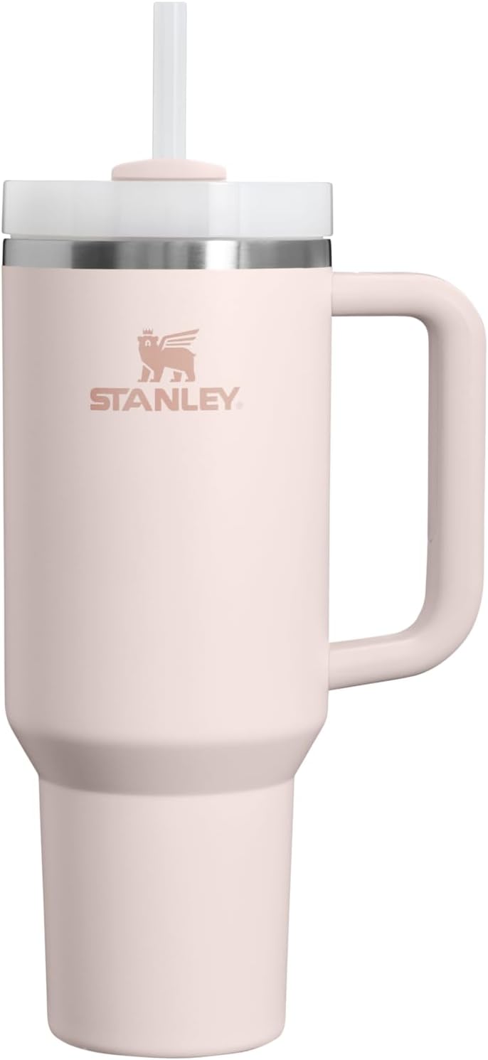 Stanley Quencher H2.0 tumbler front view in Rose Quartz 2.0