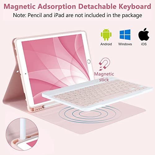 MMK wireless keyboard case in pink displaying precise cutouts for camera and headphones jack