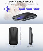 Seenda stainless steel rechargeable keyboard and mouse combo with the included Type C charging cable.
