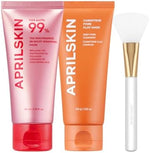 APRILSKIN Day and Night Pore Care Duo front view showcasing the clay mask and overnight wrapping mask packaging.