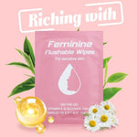 pH balanced vaginal cleansing wipes with Vitamin E and chamomile