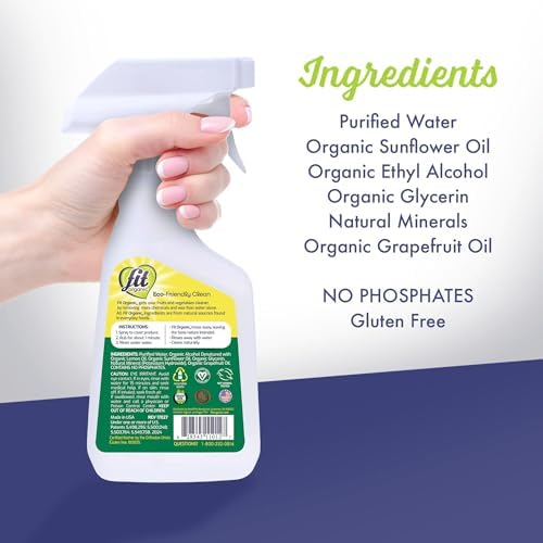 USDA organic and Kosher certification logos on Fit Organic bottle