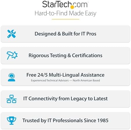 StarTech dual latching monitor connection cable side view