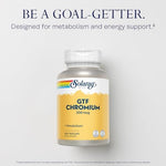 Close up view of authentic Solaray chromium capsules with brewer's yeast for improved absorption.