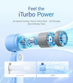 Diveblues foldable personal mini fan in a ninety degree desktop position