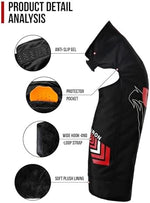 Detailed shot of the anti-slip gel lining built into the upper thigh cuff of the winter riding gear.