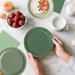 High quality paper material detail of Oigco sage green plates