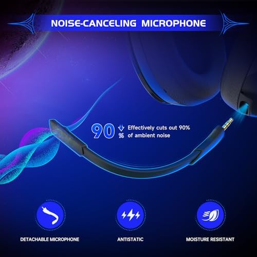 Side profile of Gvyugke wireless gaming headset with microphone