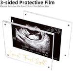 DEYIXUN dual photo pregnancy keepsake frame showing newborn image setup